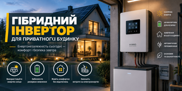 Гібридний інвертор для приватного будинку: як підібрати потужність